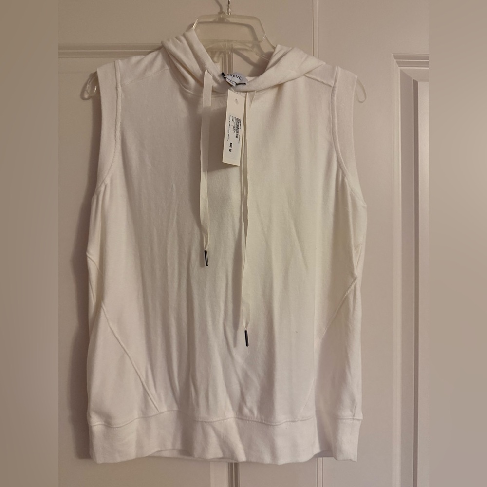Evereve Ivory Sleeveless Hoodie Top
